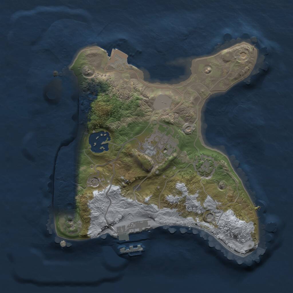 Rust Map: Procedural Map, Size: 2000, Seed: 88203898, 6 Monuments