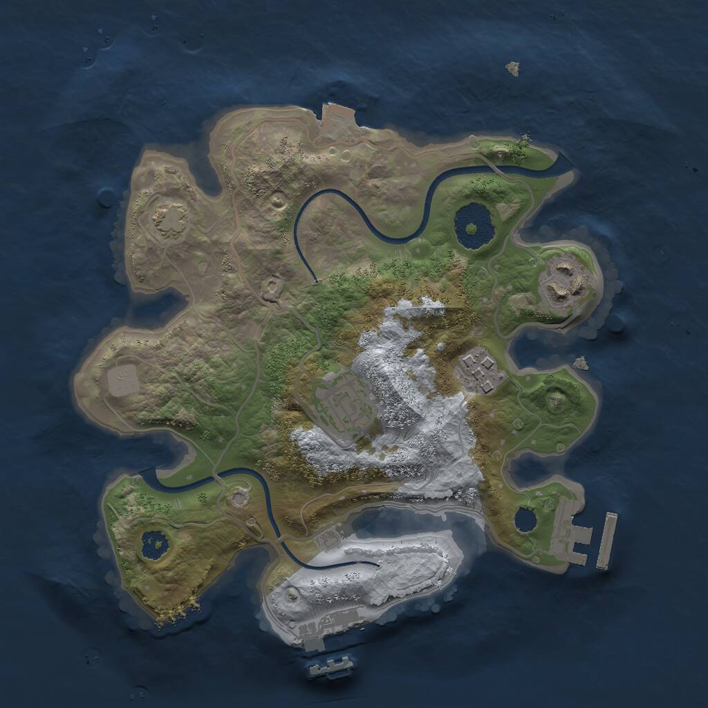 Rust Map: Procedural Map, Size: 2500, Seed: 1662628016, 7 Monuments