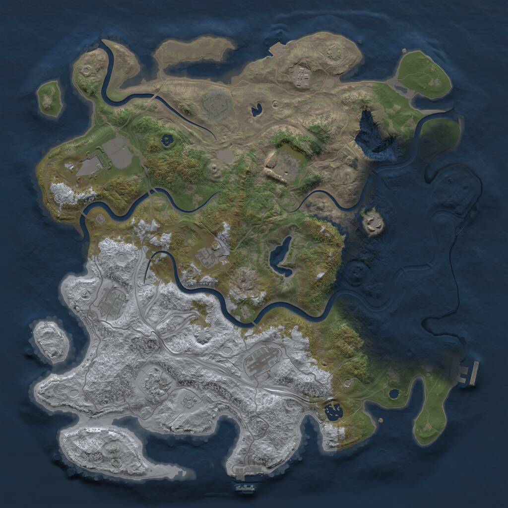 Rust Map: Procedural Map, Size: 4250, Seed: 21865, 16 Monuments