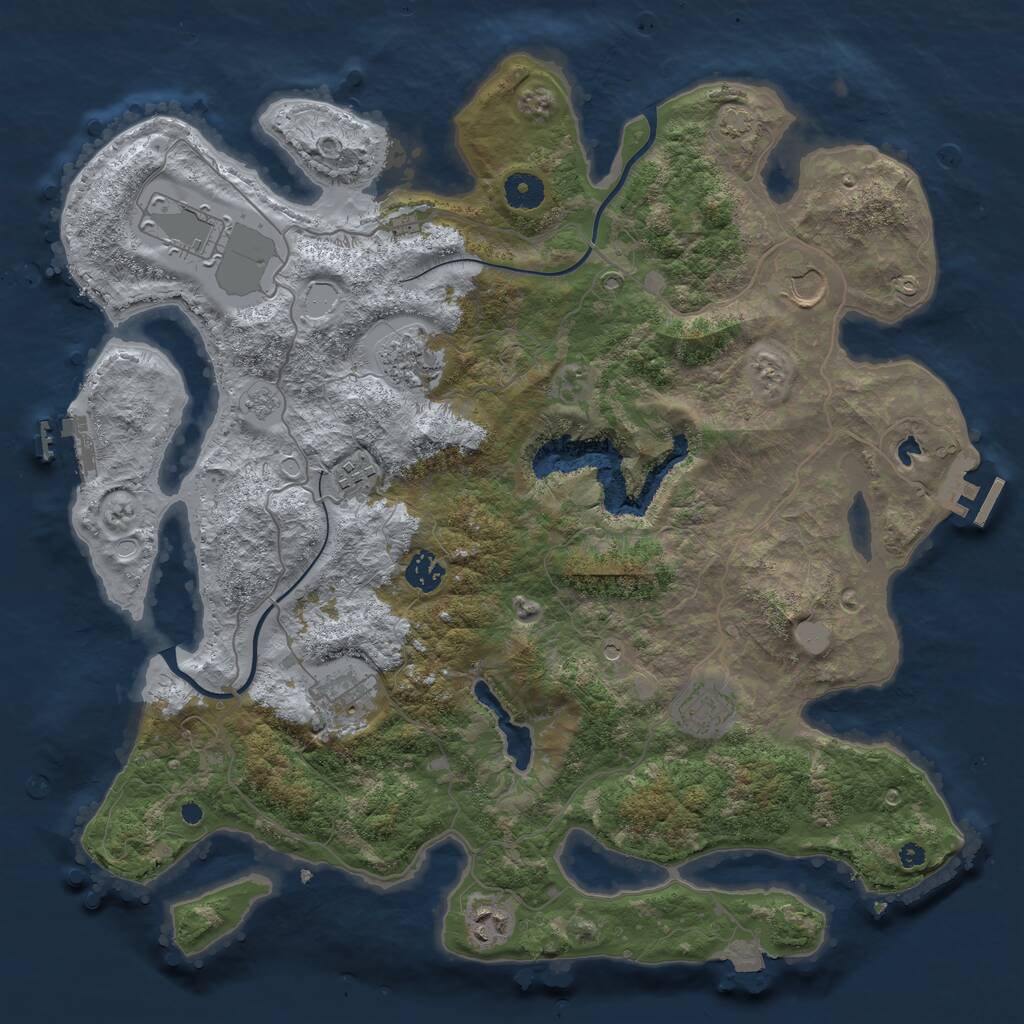 Rust Map: Procedural Map, Size: 4000, Seed: 742411528, 14 Monuments