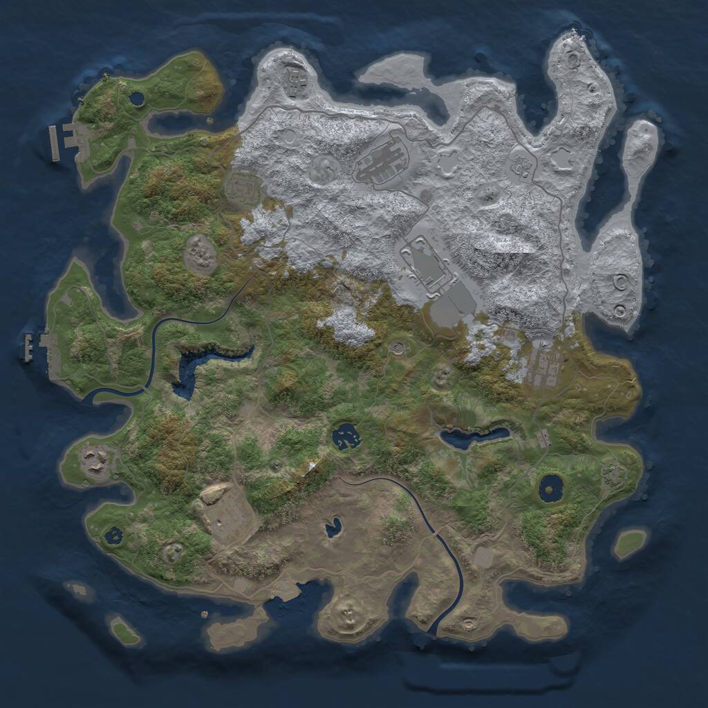 Rust Map: Procedural Map, Size: 4000, Seed: 5452134, 14 Monuments