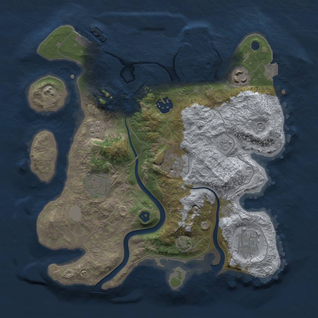 Rust Map: Procedural Map, Size: 3000, Seed: 8138, 12 Monuments