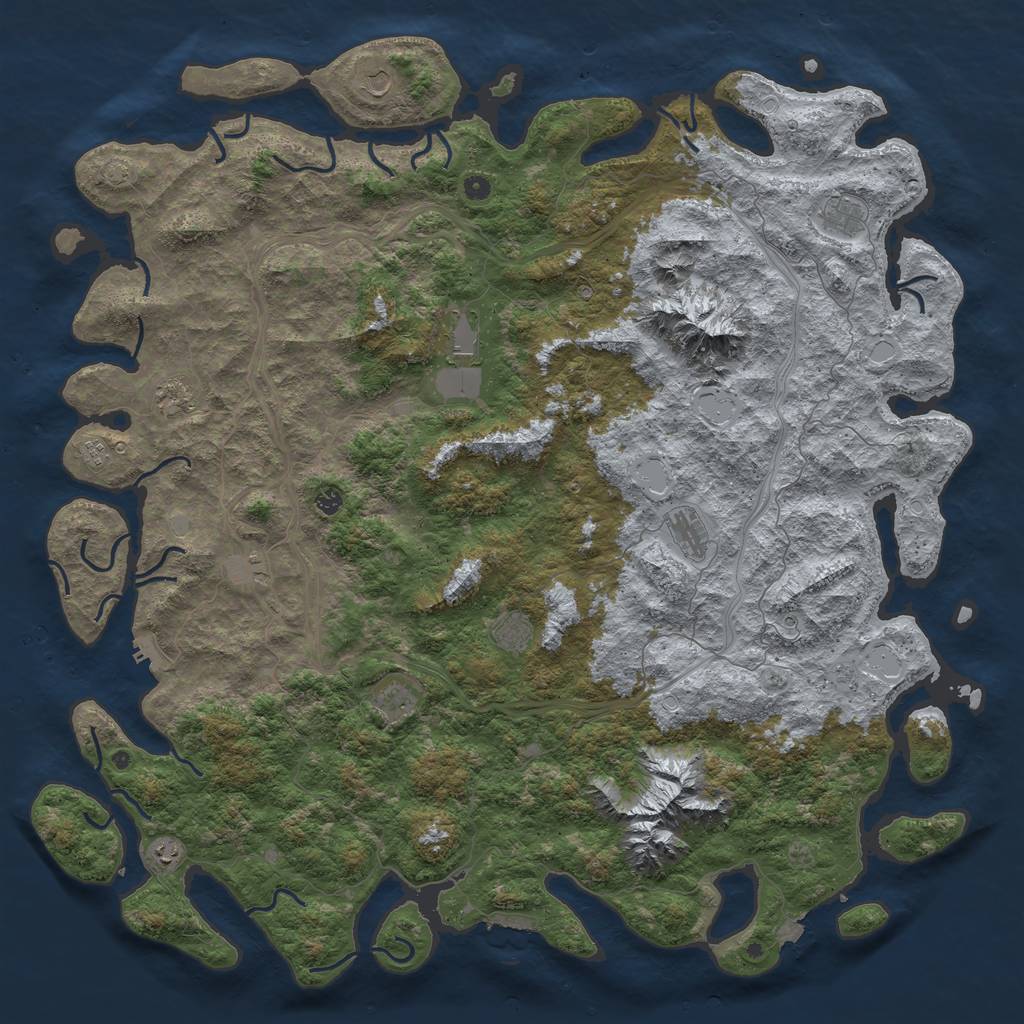 Rust Map: Procedural Map, Size: 6000, Seed: 780, 19 Monuments