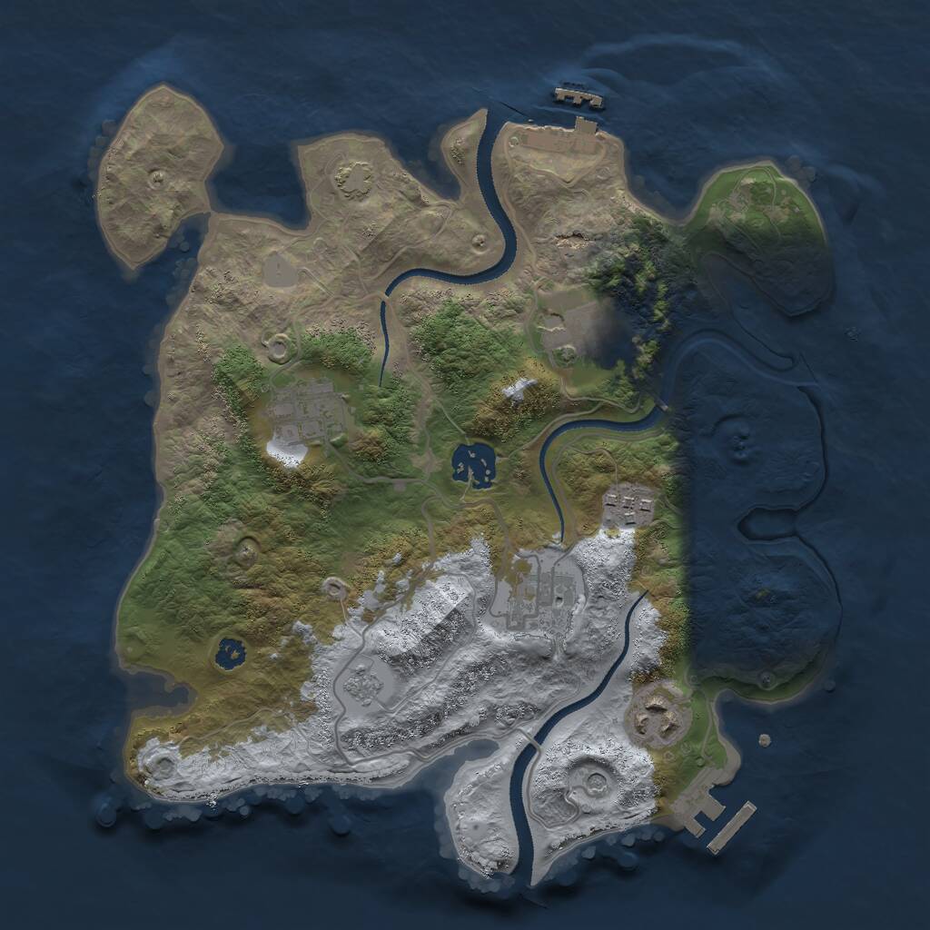Rust Map: Procedural Map, Size: 3000, Seed: 514501578, 12 Monuments