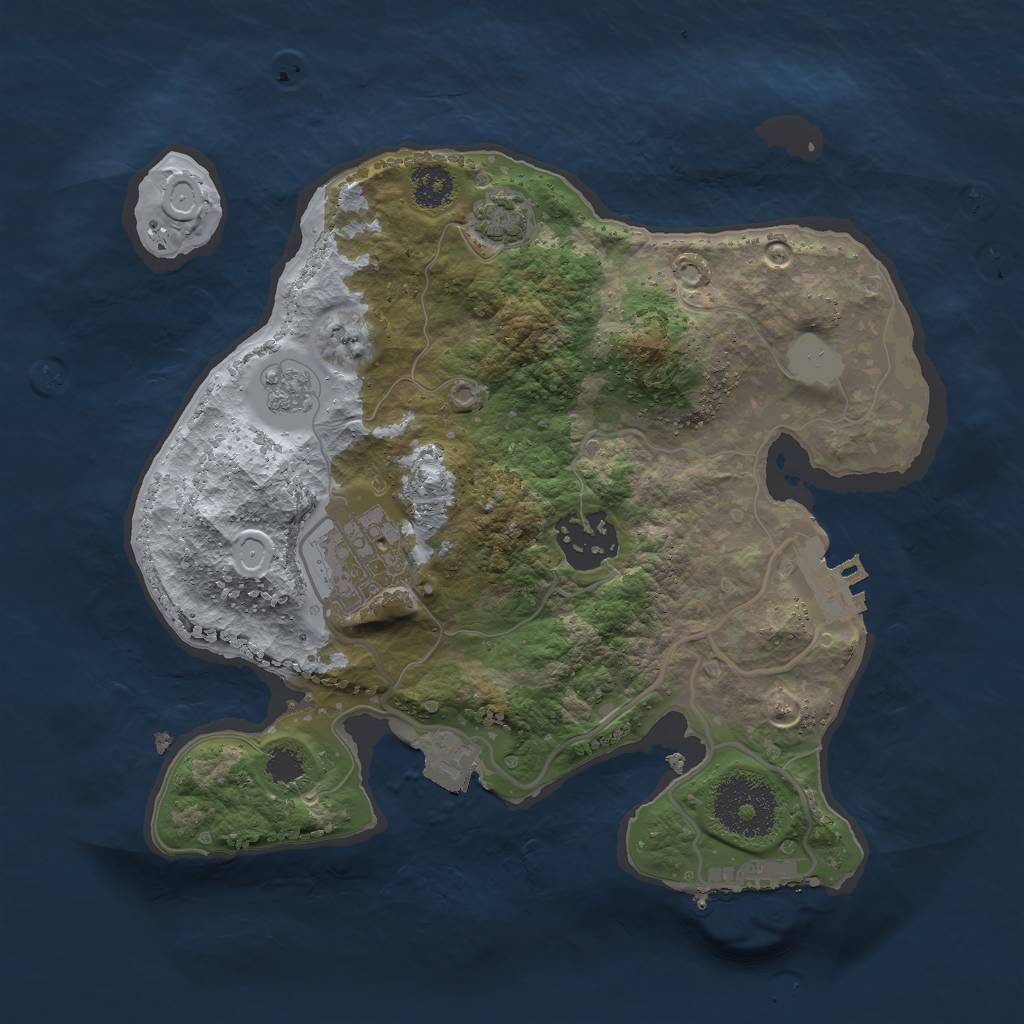 Rust Map: Procedural Map, Size: 2500, Seed: 927498363, 9 Monuments