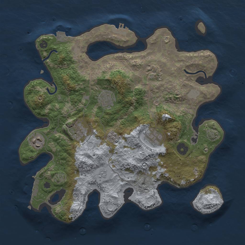 Rust Map: Procedural Map, Size: 3200, Seed: 61386742, 14 Monuments