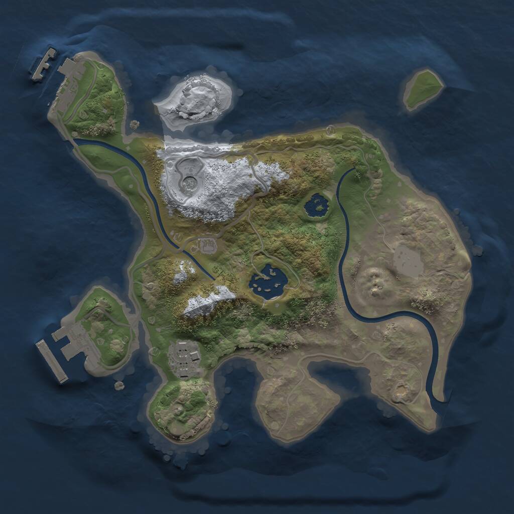Rust Map: Procedural Map, Size: 2200, Seed: 123456789, 6 Monuments