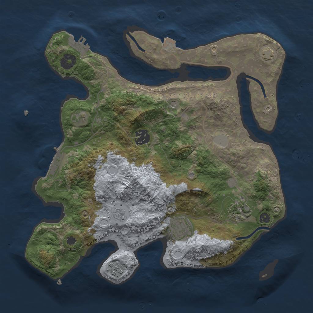 Rust Map: Procedural Map, Size: 3000, Seed: 96461753, 12 Monuments