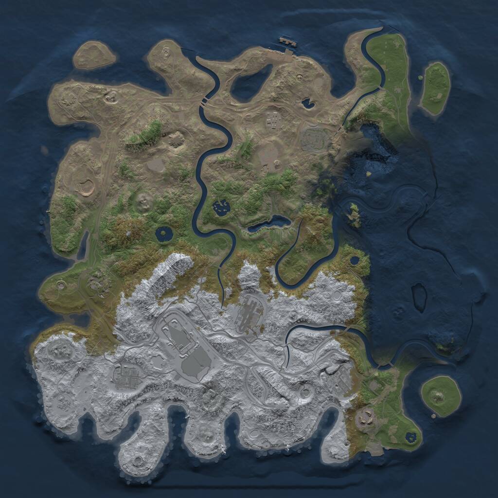 Rust Map: Procedural Map, Size: 4444, Seed: 101310155, 17 Monuments