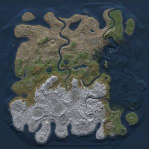 Thumbnail Rust Map: Procedural Map, Size: 4444, Seed: 101310155, 17 Monuments