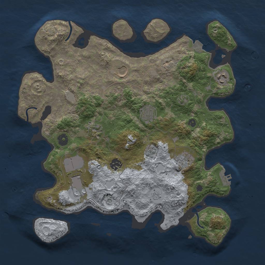Rust Map: Procedural Map, Size: 3500, Seed: 952132111, 15 Monuments
