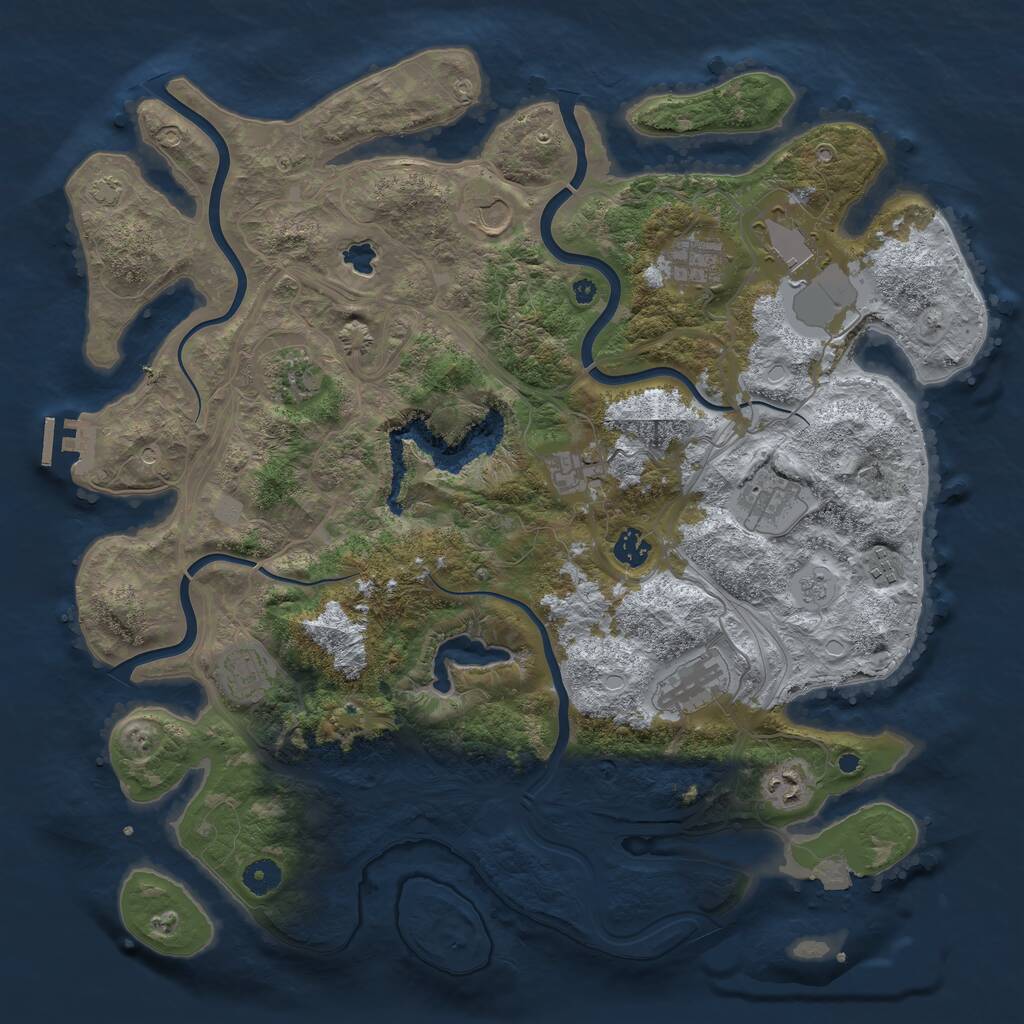 Rust Map: Procedural Map, Size: 4250, Seed: 1266616304, 16 Monuments