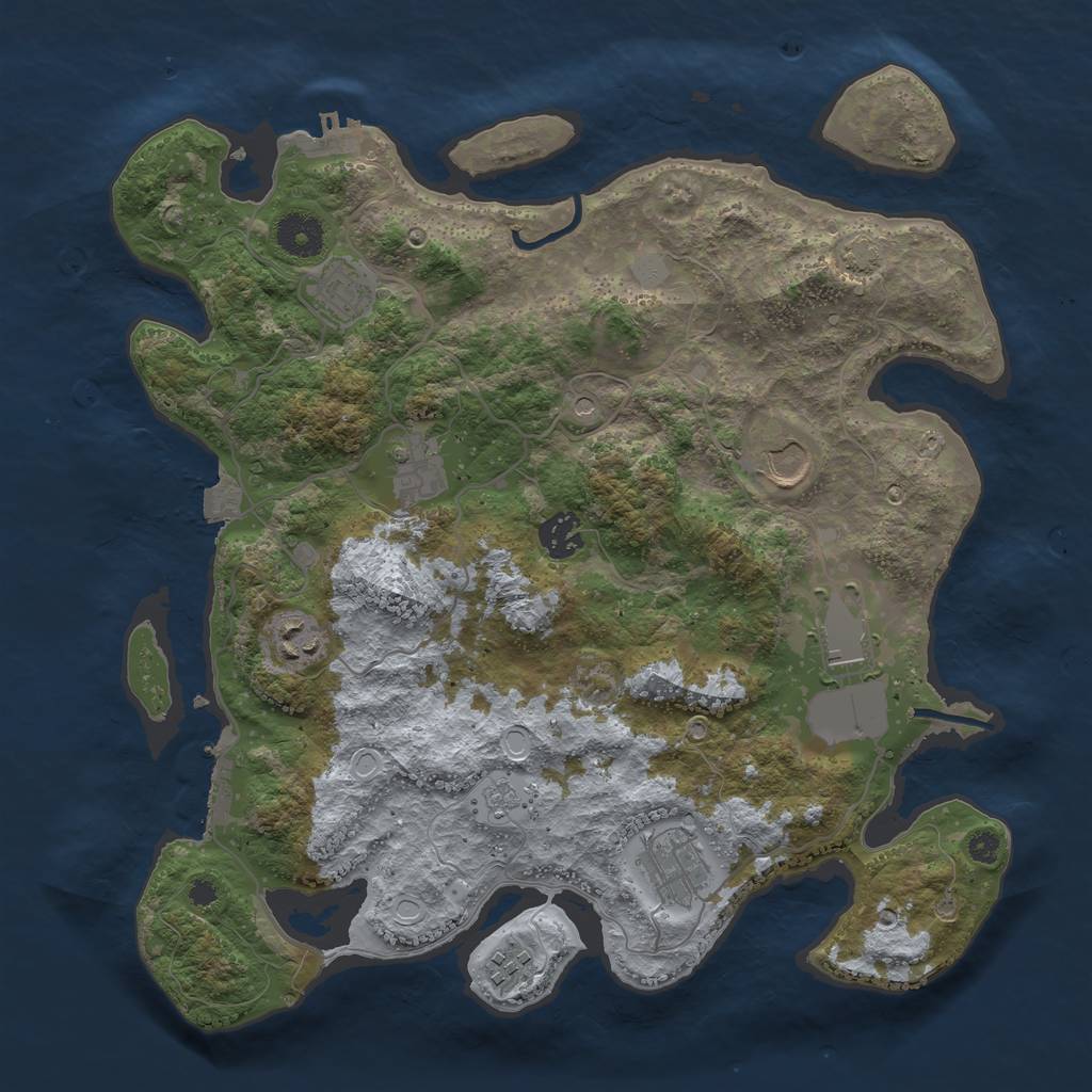 Rust Map: Procedural Map, Size: 3600, Seed: 1564654651, 16 Monuments