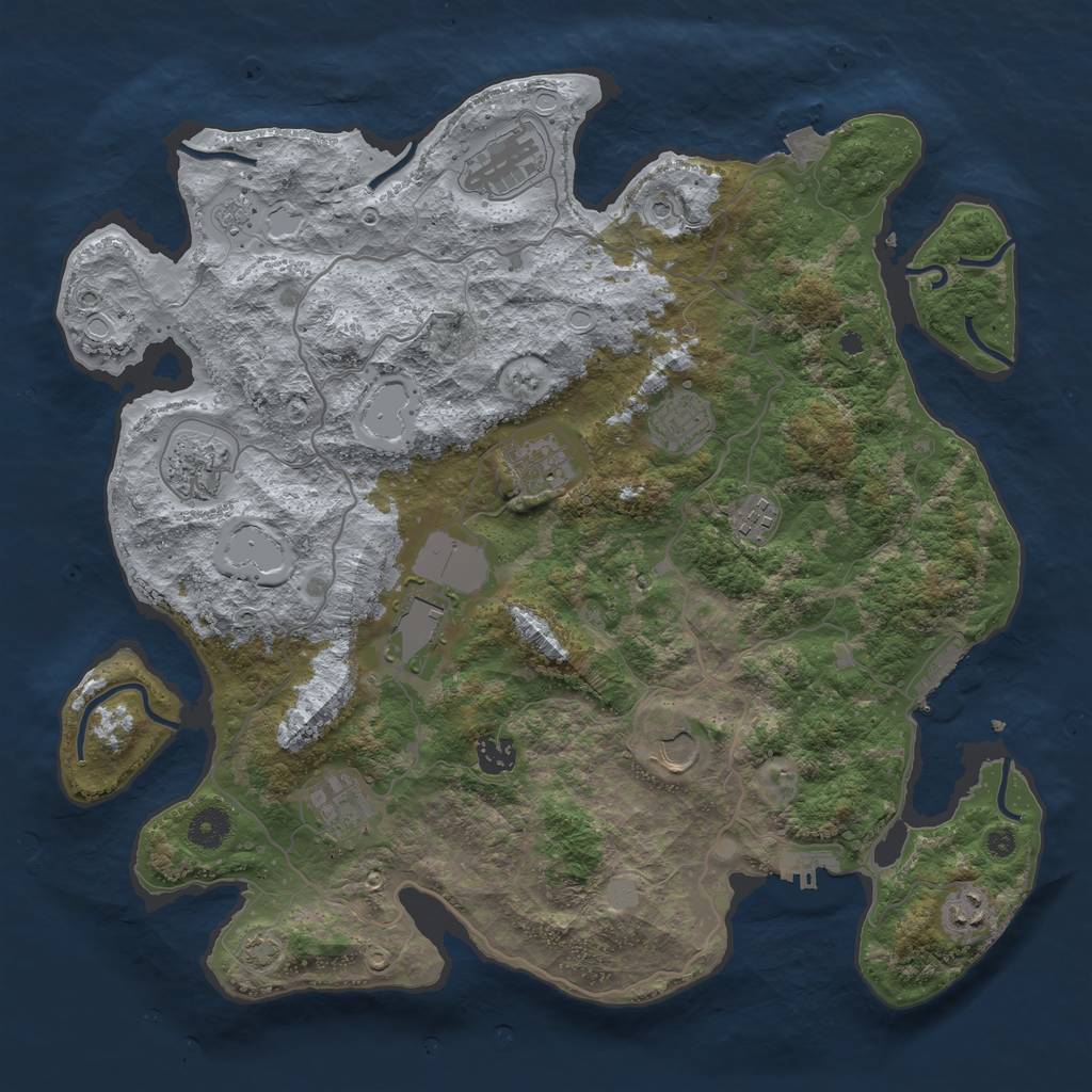 Rust Map: Procedural Map, Size: 4000, Seed: 1644545948, 18 Monuments