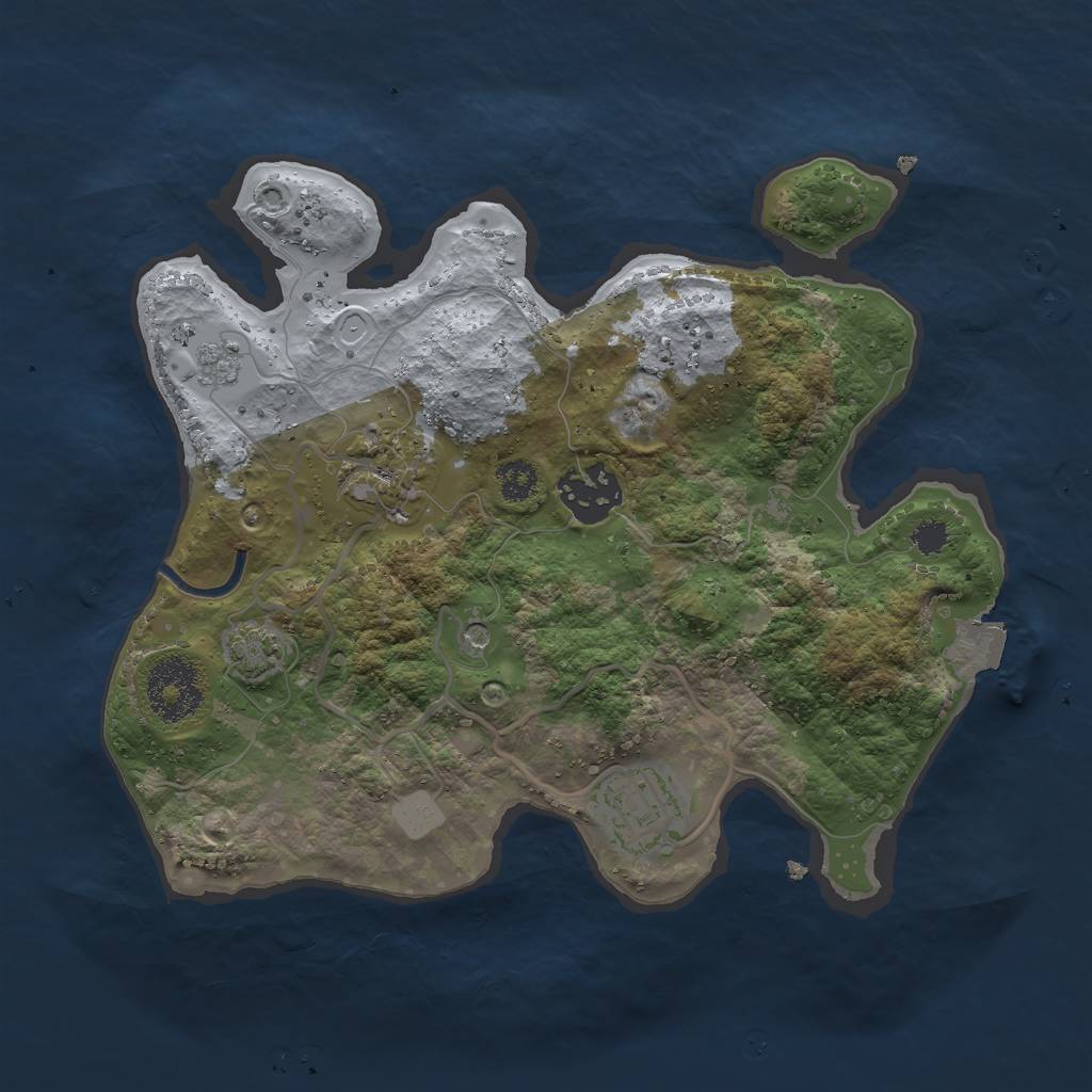 Rust Map: Procedural Map, Size: 2700, Seed: 19327334, 9 Monuments