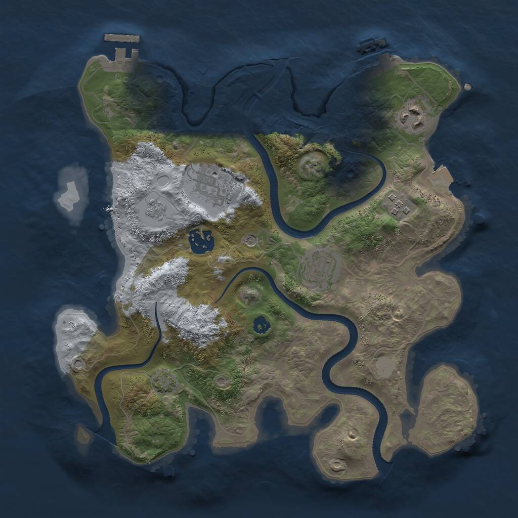 Rust Map: Procedural Map, Size: 3000, Seed: 436250165, 11 Monuments