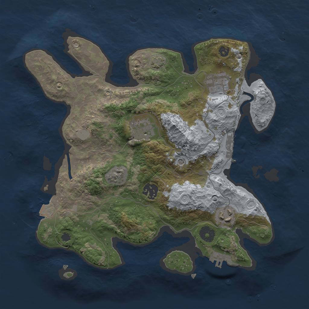 Rust Map: Procedural Map, Size: 3000, Seed: 1815743952, 11 Monuments