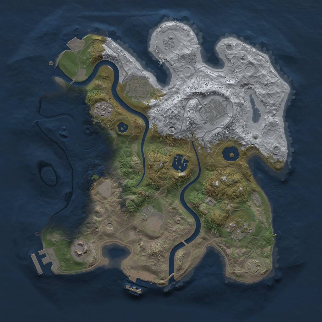 Rust Map: Procedural Map, Size: 3000, Seed: 1957940420, 13 Monuments