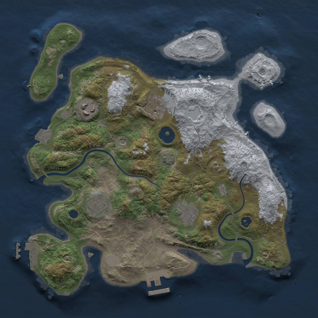 Rust Map: Procedural Map, Size: 3000, Seed: 426851201, 9 Monuments