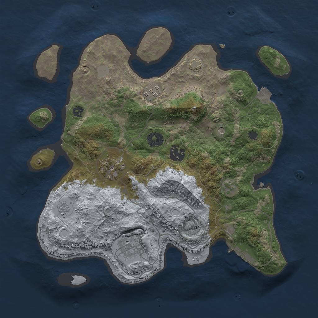 Rust Map: Procedural Map, Size: 3000, Seed: 505568253, 11 Monuments
