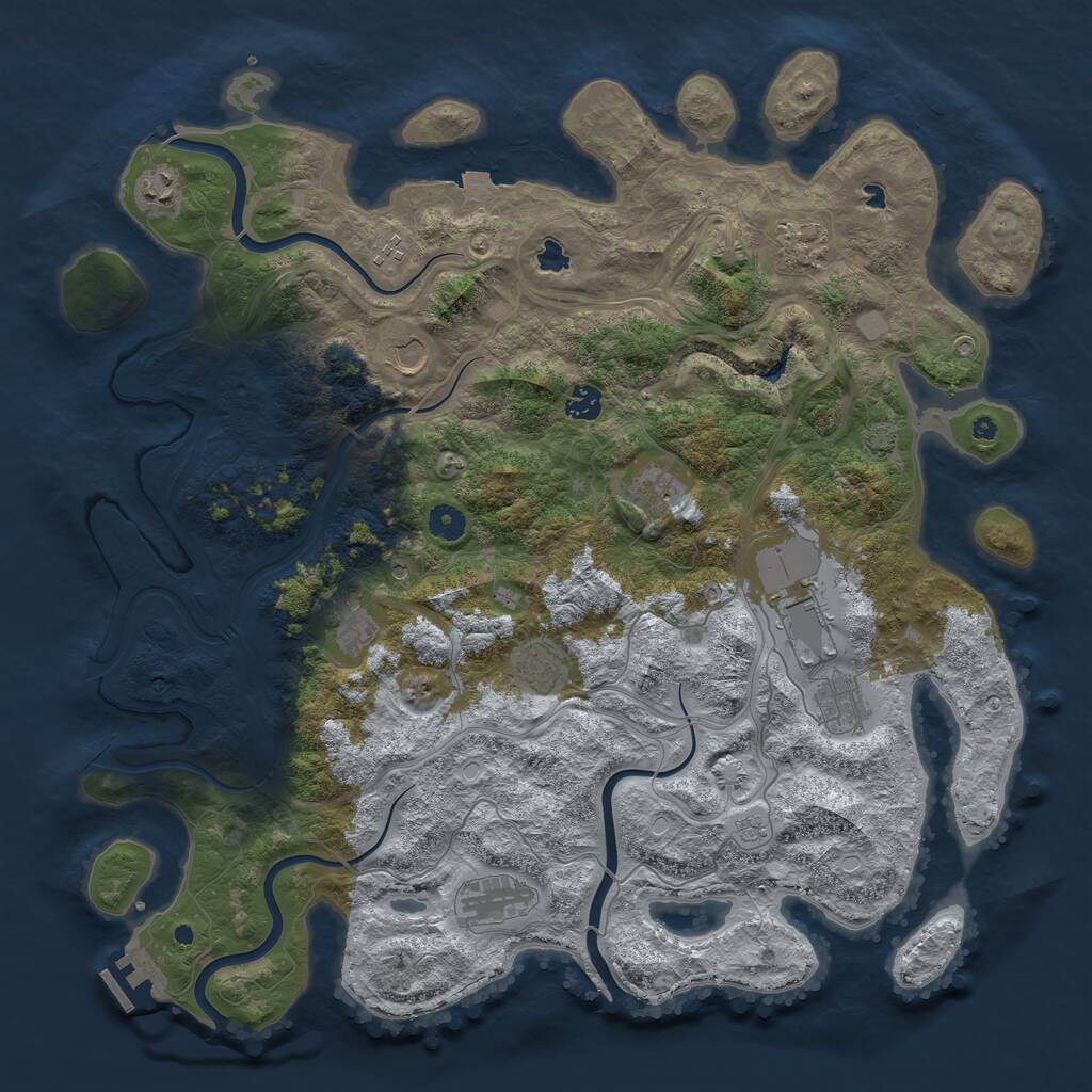 Rust Map: Procedural Map, Size: 4500, Seed: 5200, 16 Monuments
