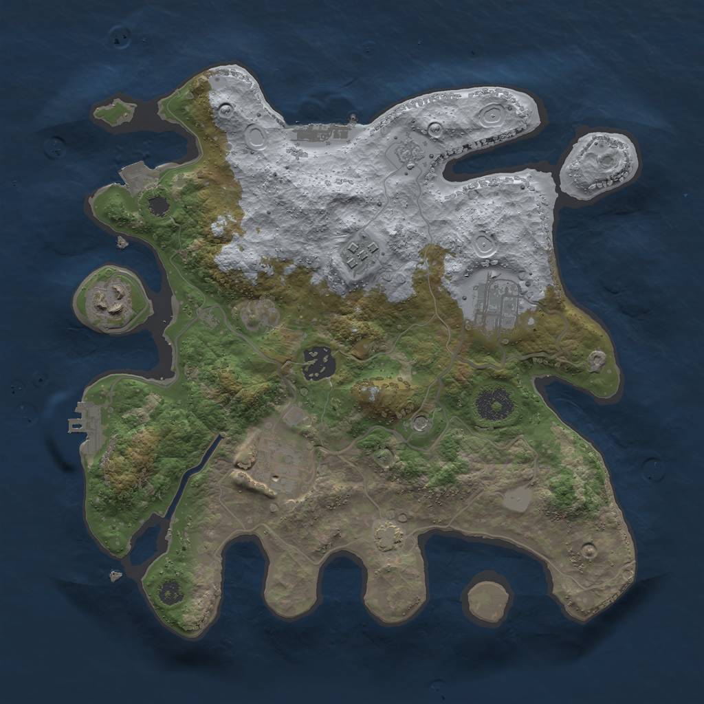 Rust Map: Procedural Map, Size: 3000, Seed: 95599, 13 Monuments