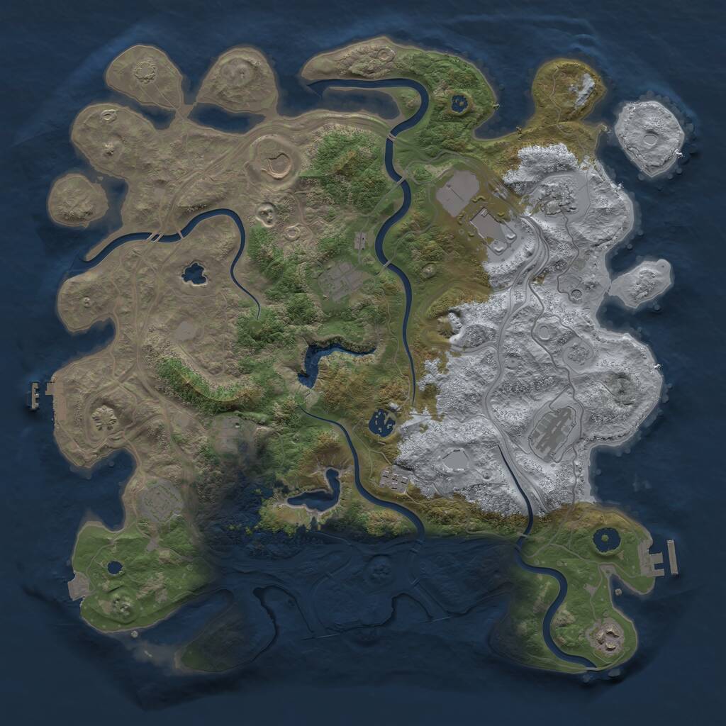 Rust Map: Procedural Map, Size: 4250, Seed: 884396, 16 Monuments