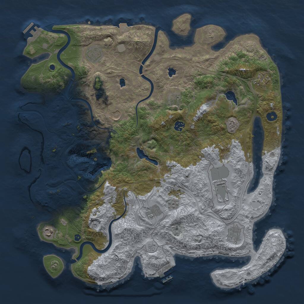 Rust Map: Procedural Map, Size: 4500, Seed: 95000, 16 Monuments