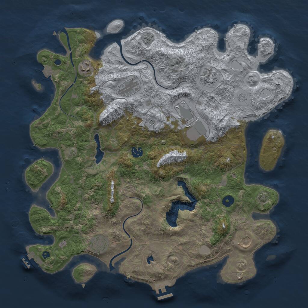 Rust Map: Procedural Map, Size: 4051, Seed: 13825, 14 Monuments