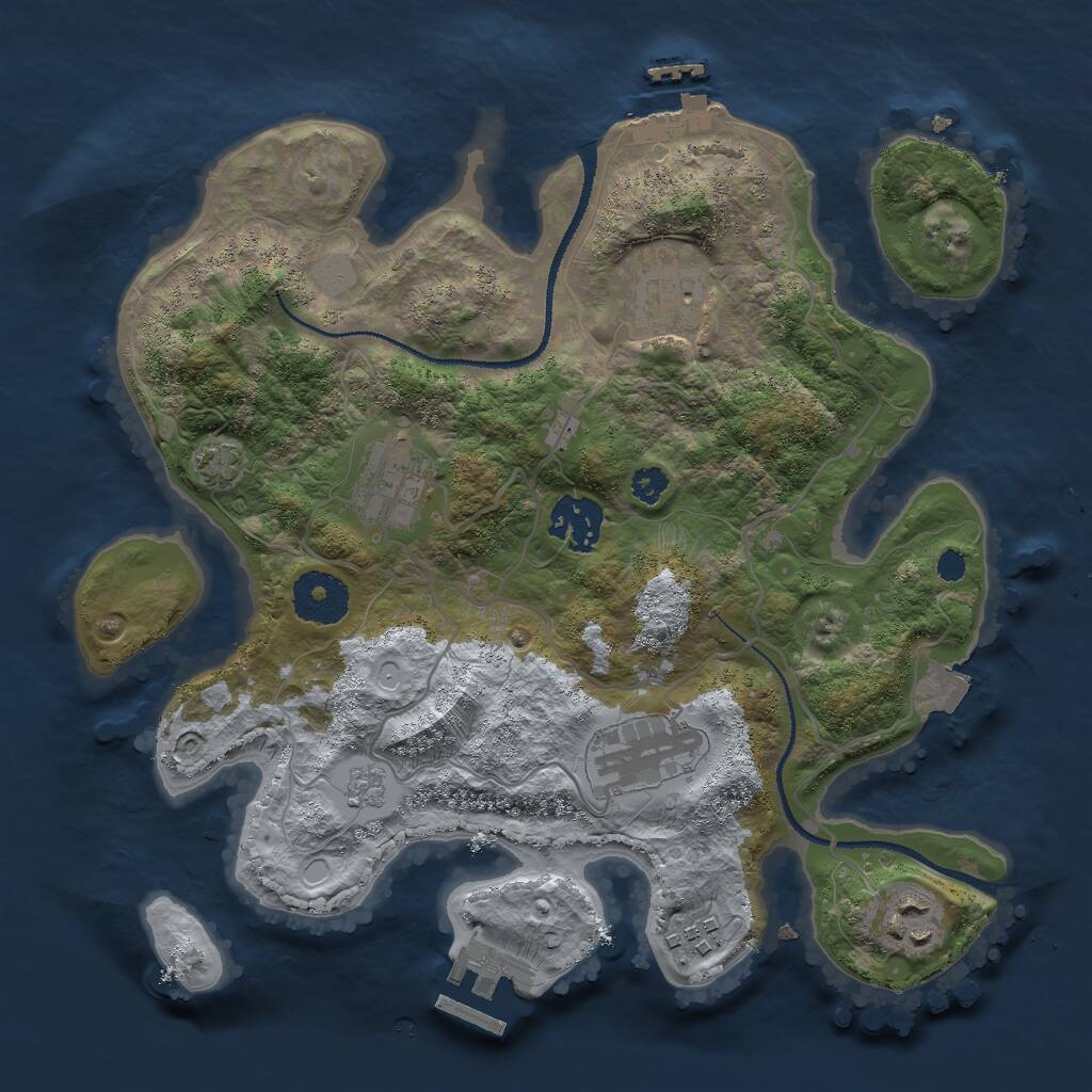 Rust Map: Procedural Map, Size: 3000, Seed: 3086519, 11 Monuments