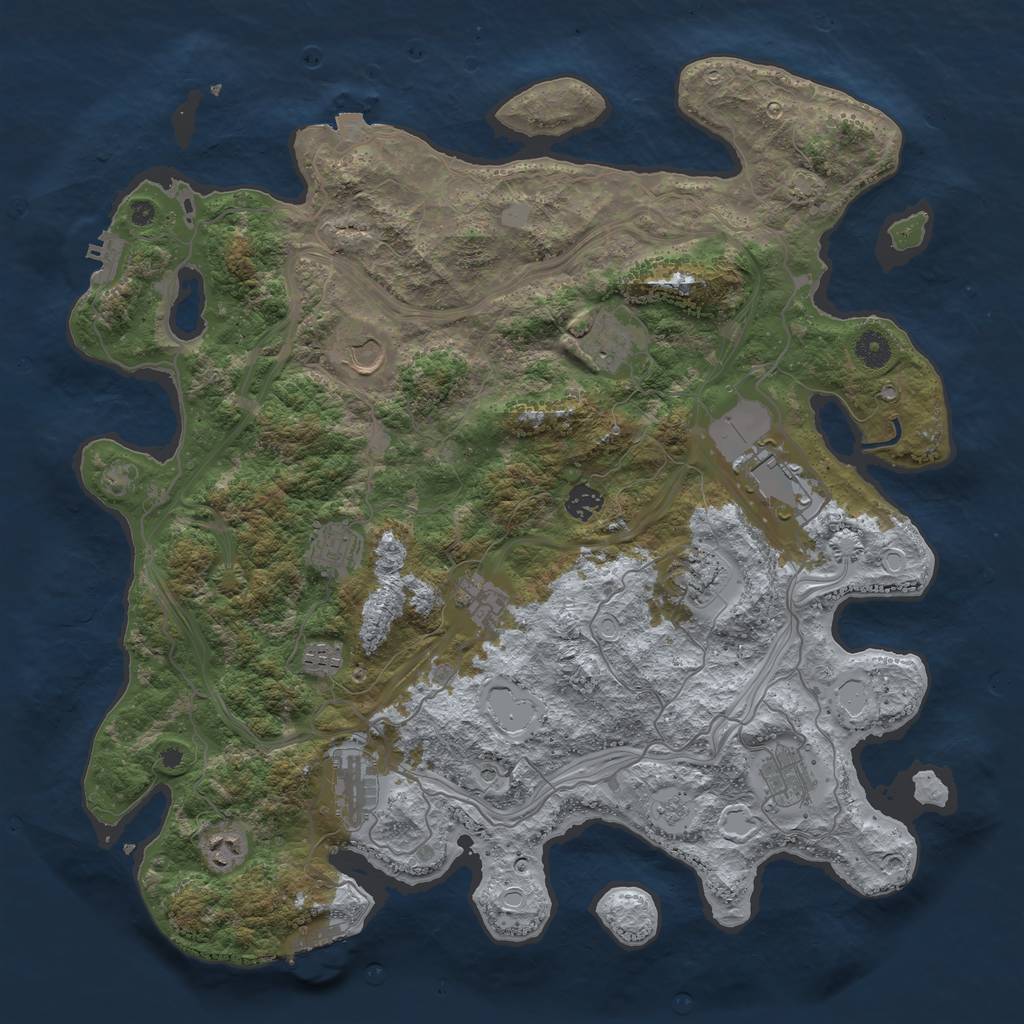 Rust Map: Procedural Map, Size: 4300, Seed: 2072023, 19 Monuments