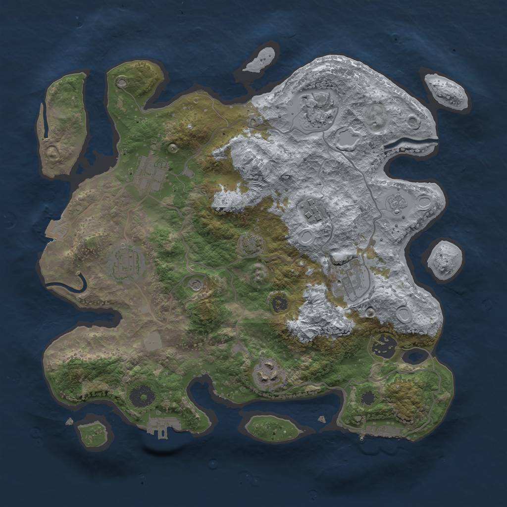 Rust Map: Procedural Map, Size: 3250, Seed: 1234567890, 15 Monuments