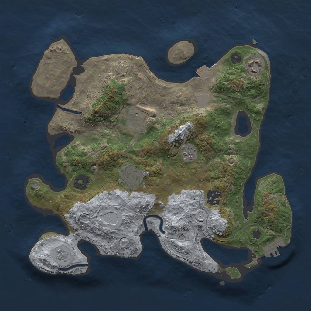 Rust Map: Procedural Map, Size: 3000, Seed: 1572094959, 12 Monuments