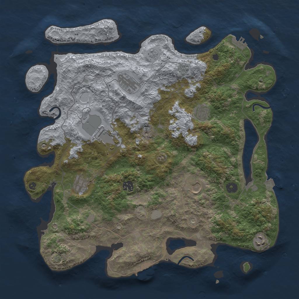 Rust Map: Procedural Map, Size: 4000, Seed: 366667820, 16 Monuments