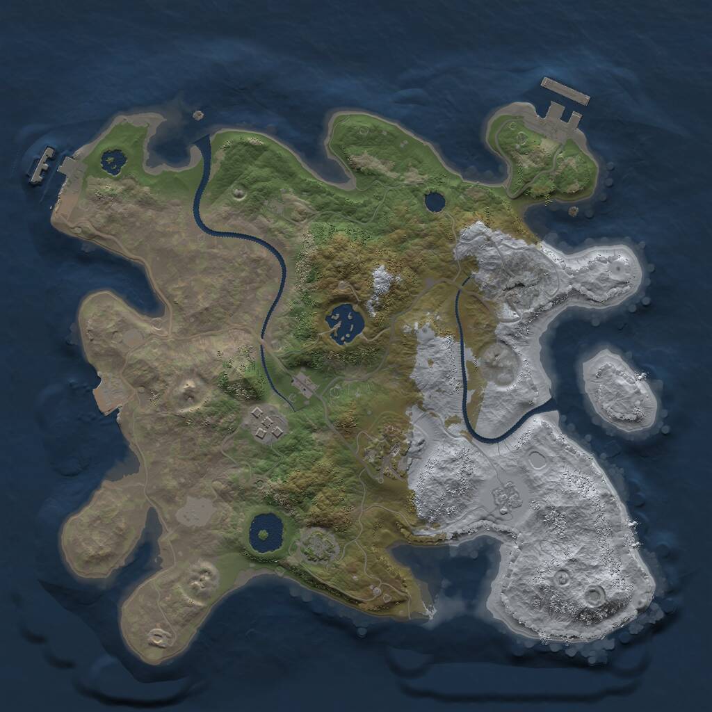 Rust Map: Procedural Map, Size: 2850, Seed: 14, 8 Monuments