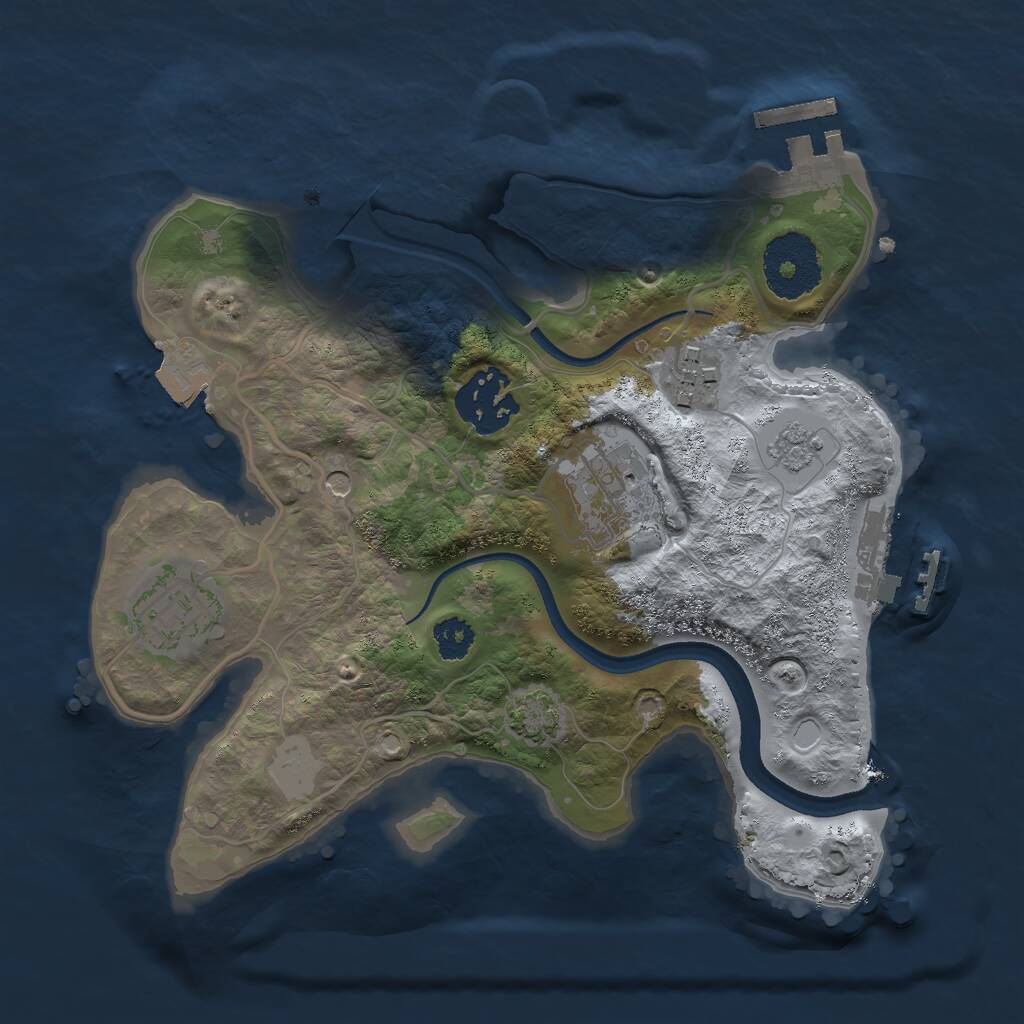 Rust Map: Procedural Map, Size: 2500, Seed: 354188654, 10 Monuments