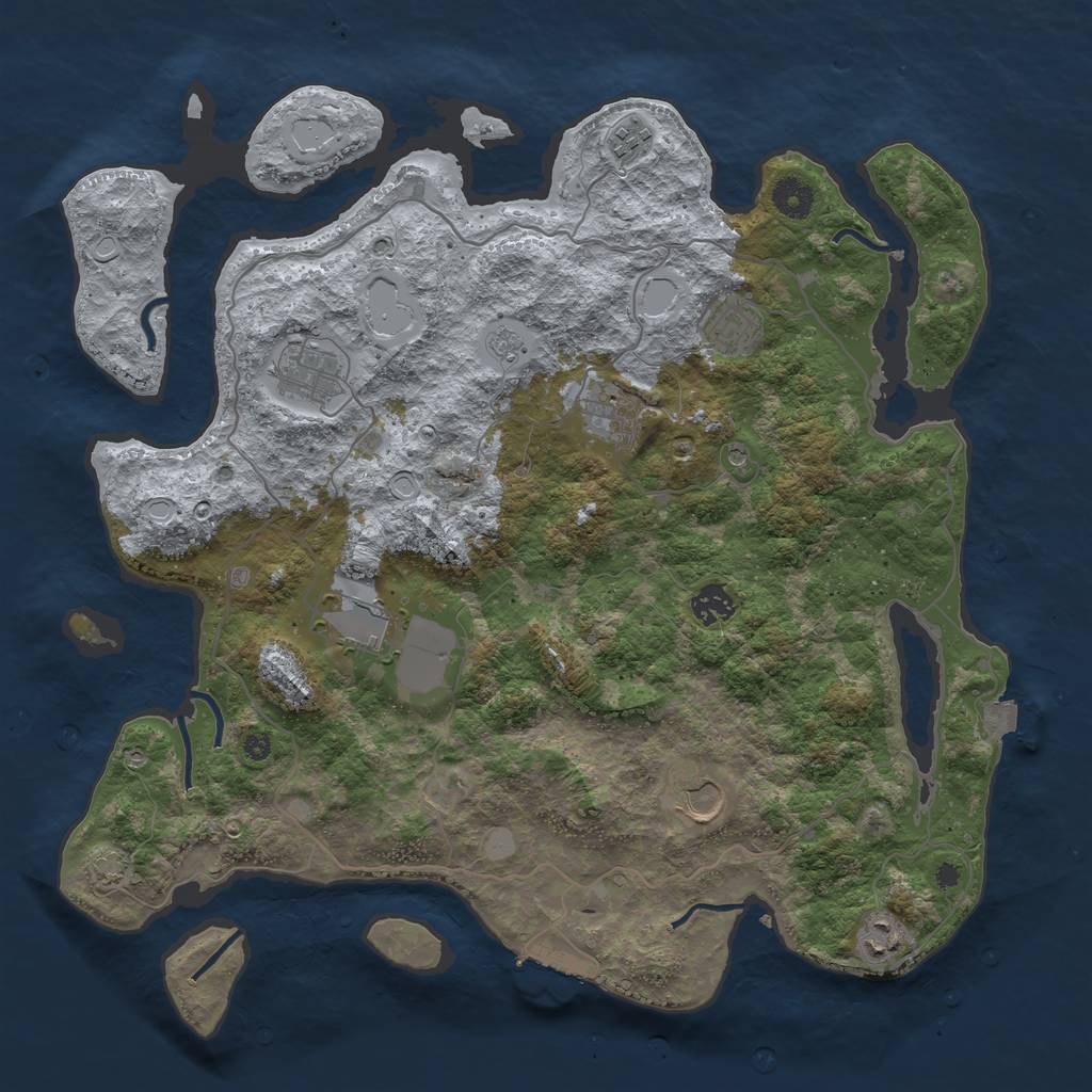 Rust Map: Procedural Map, Size: 4000, Seed: 42800, 15 Monuments