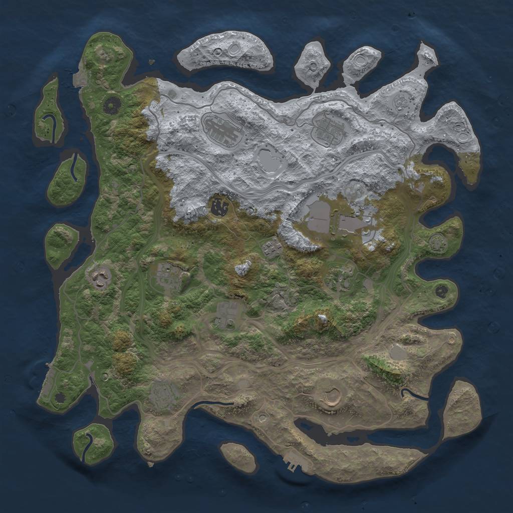 Rust Map: Procedural Map, Size: 4250, Seed: 859243803, 19 Monuments