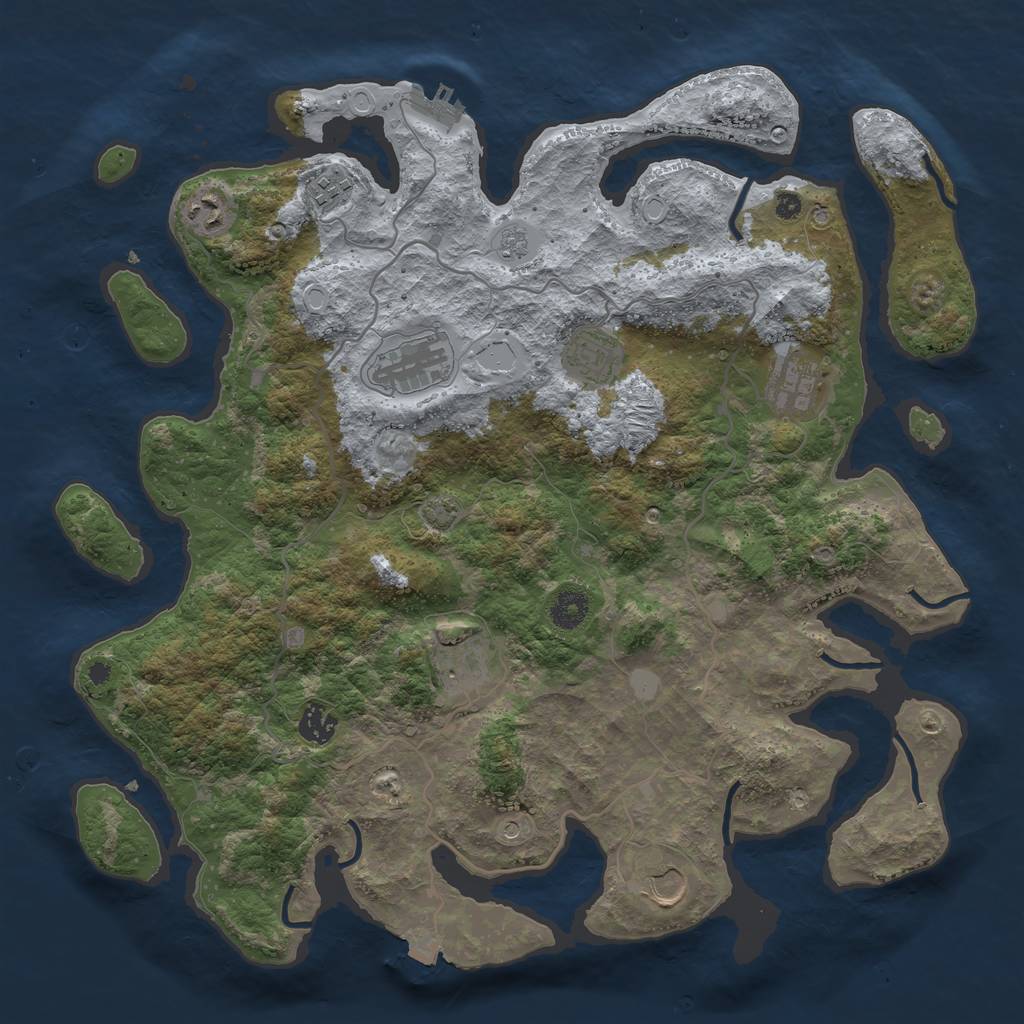 Rust Map: Procedural Map, Size: 4000, Seed: 918237201, 15 Monuments