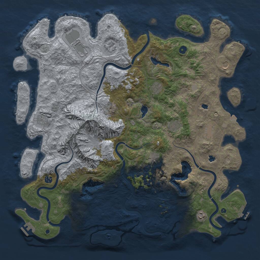 Rust Map: Procedural Map, Size: 5000, Seed: 7532154, 17 Monuments