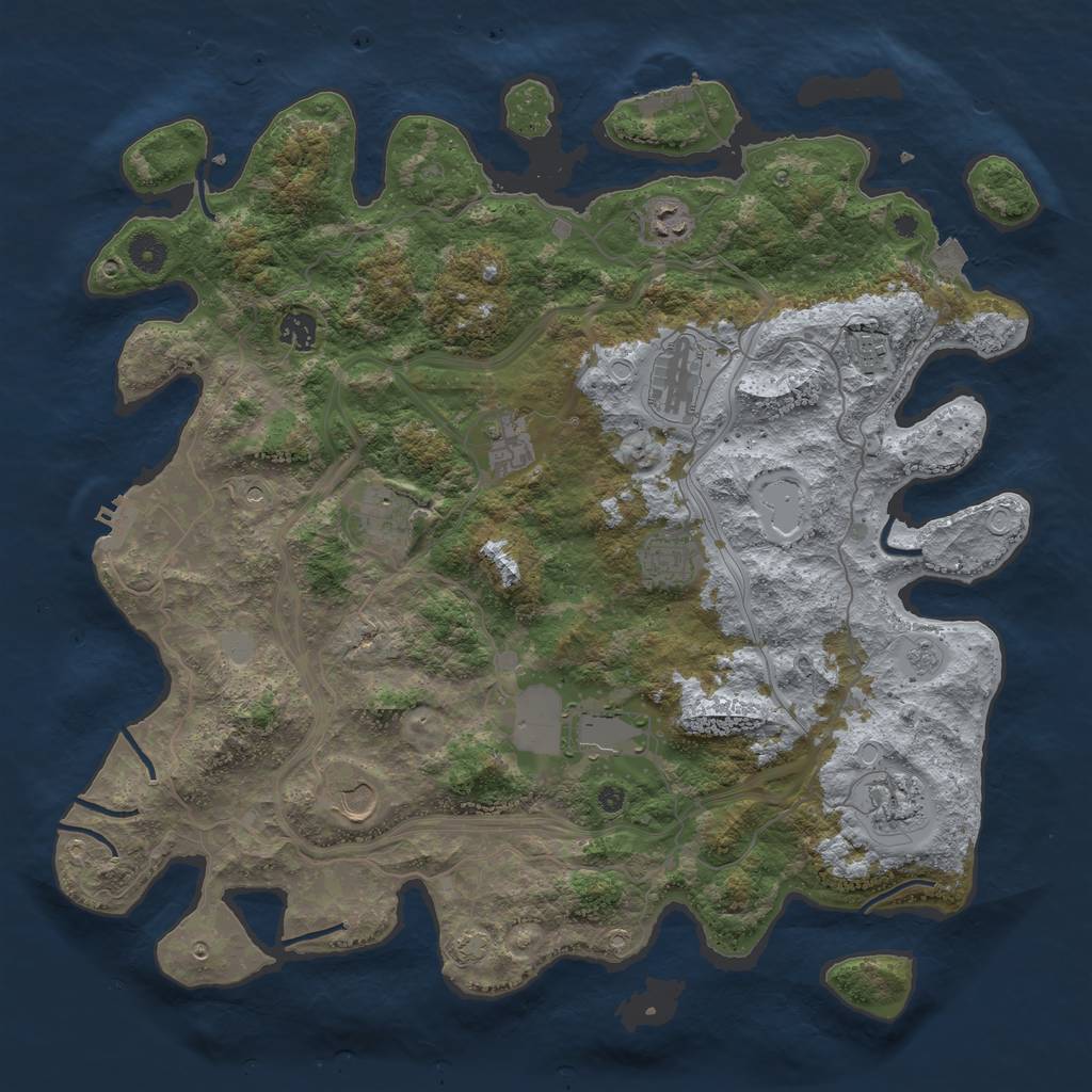 Rust Map: Procedural Map, Size: 4250, Seed: 1512909, 18 Monuments