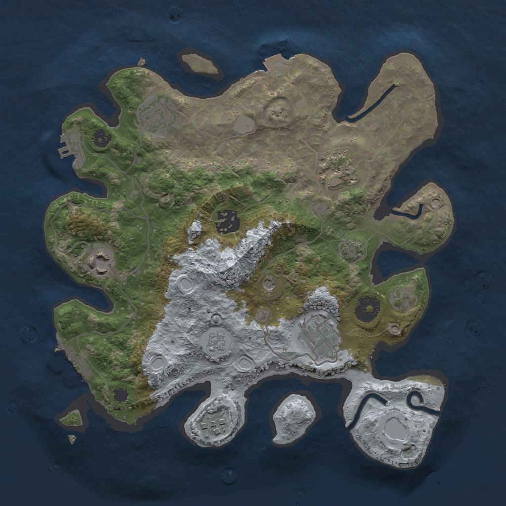 Rust Map: Procedural Map, Size: 3000, Seed: 26878, 14 Monuments