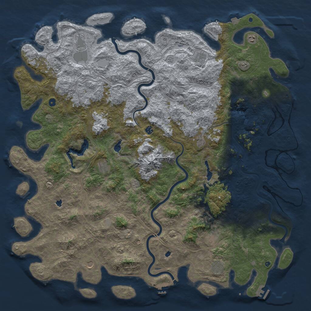 Rust Map: Procedural Map, Size: 6000, Seed: 12263148, 17 Monuments