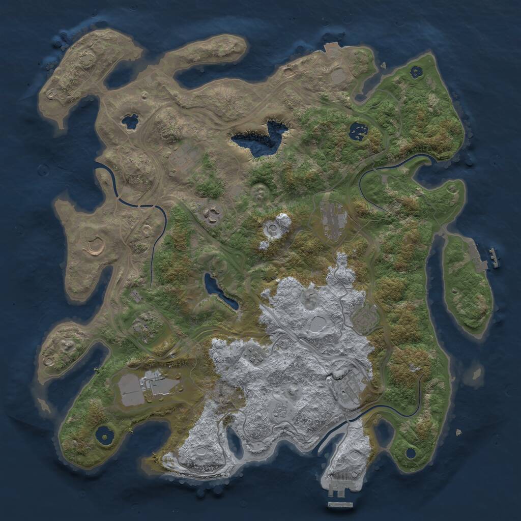 Rust Map: Procedural Map, Size: 4250, Seed: 2128271310, 16 Monuments