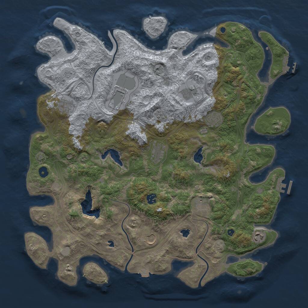 Rust Map: Procedural Map, Size: 4500, Seed: 109156453, 16 Monuments