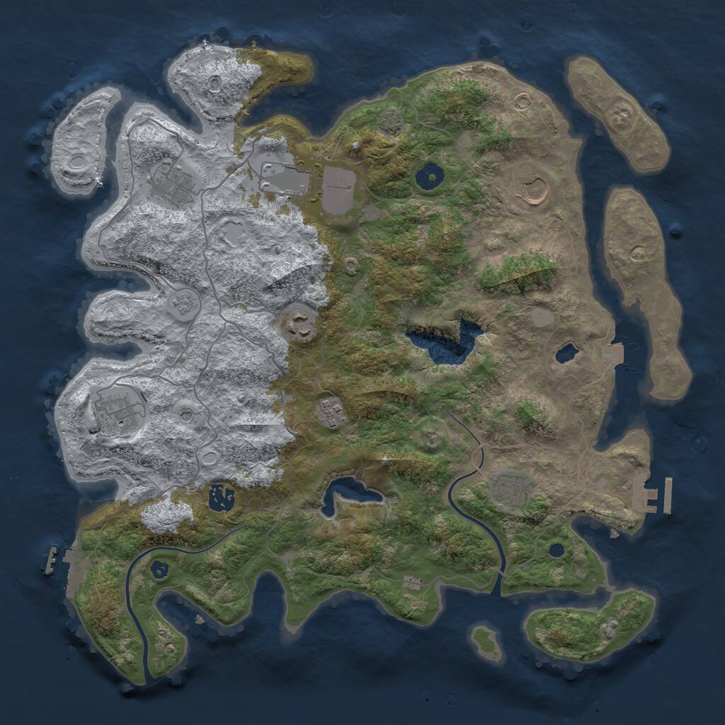 Rust Map: Procedural Map, Size: 4000, Seed: 1694668, 14 Monuments