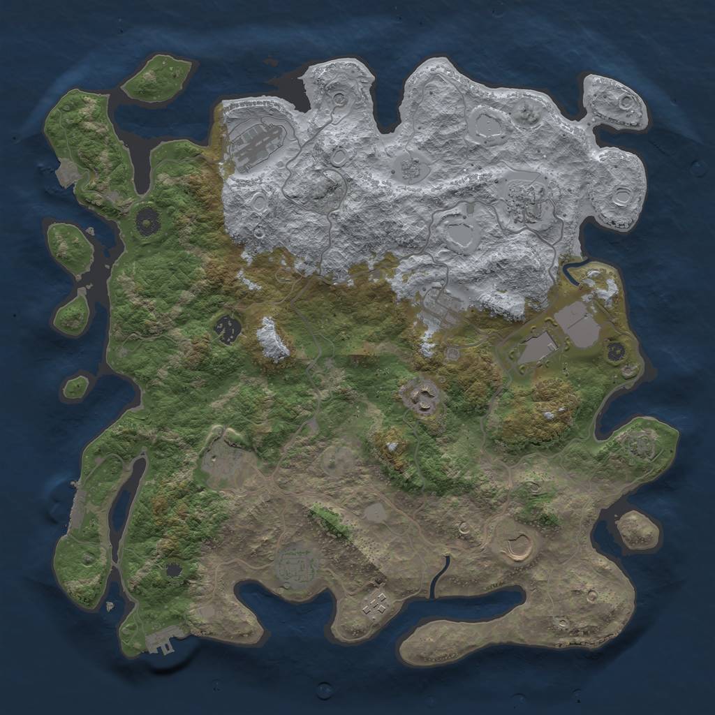 Rust Map: Procedural Map, Size: 4000, Seed: 2545824, 18 Monuments