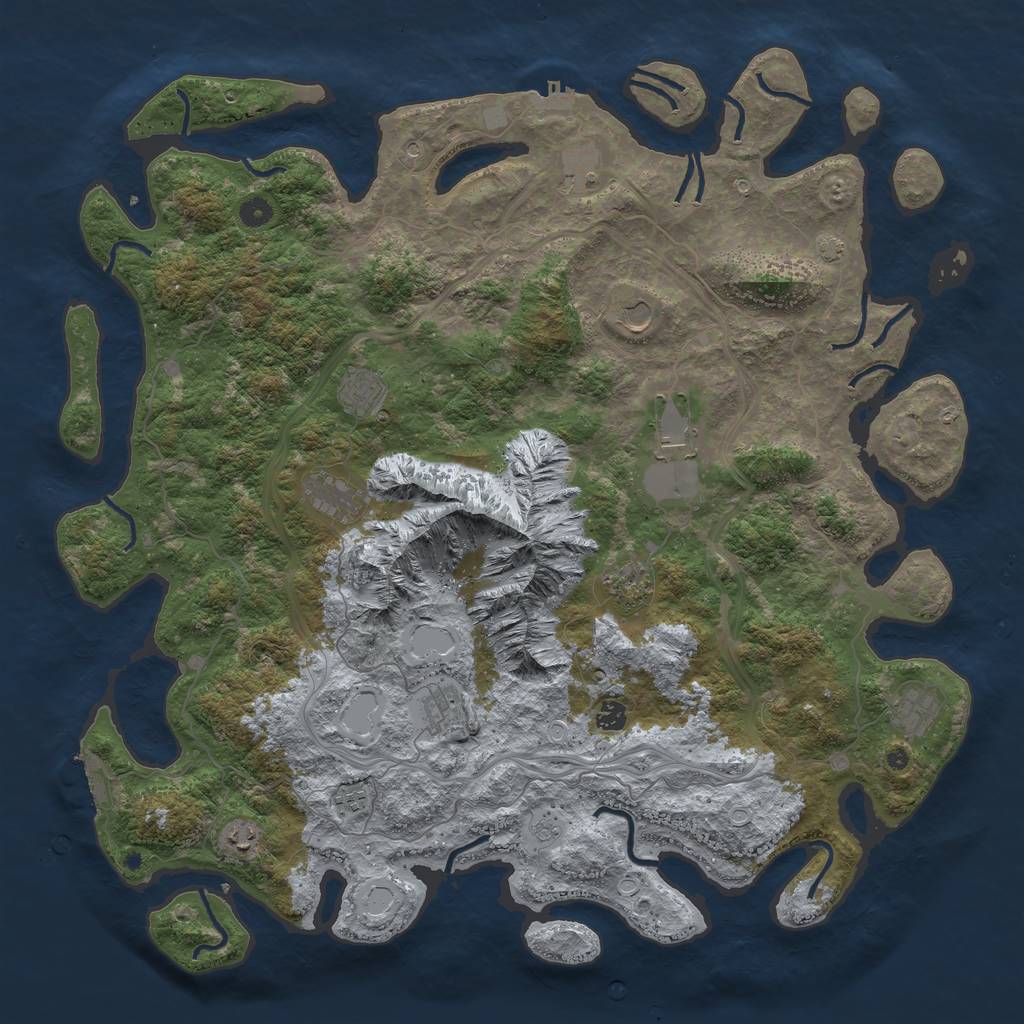 Rust Map: Procedural Map, Size: 5000, Seed: 60666763, 19 Monuments