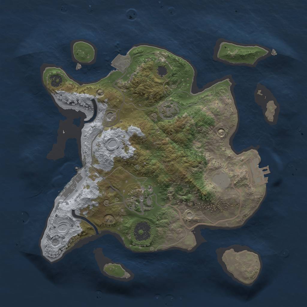 Rust Map: Procedural Map, Size: 2500, Seed: 995595800, 8 Monuments
