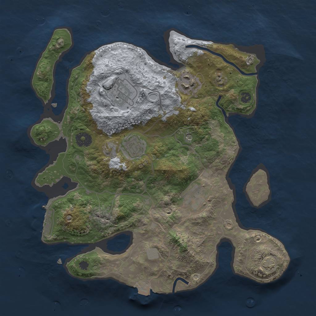 Rust Map: Procedural Map, Size: 3000, Seed: 456544, 10 Monuments